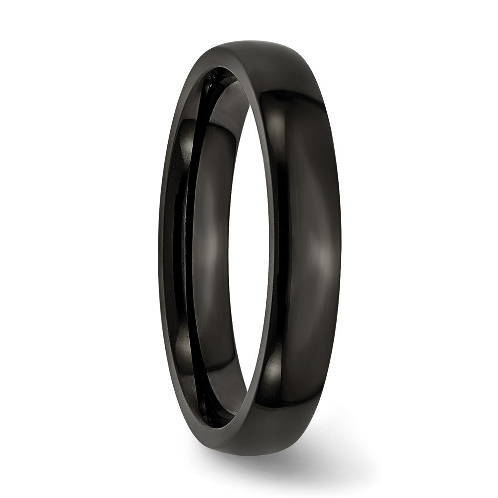 Stainless Steel 4mm Black IP-plated Polished Band