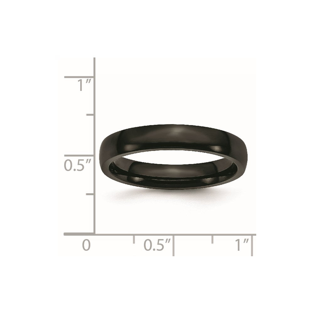 Stainless Steel 4mm Black IP-plated Polished Band