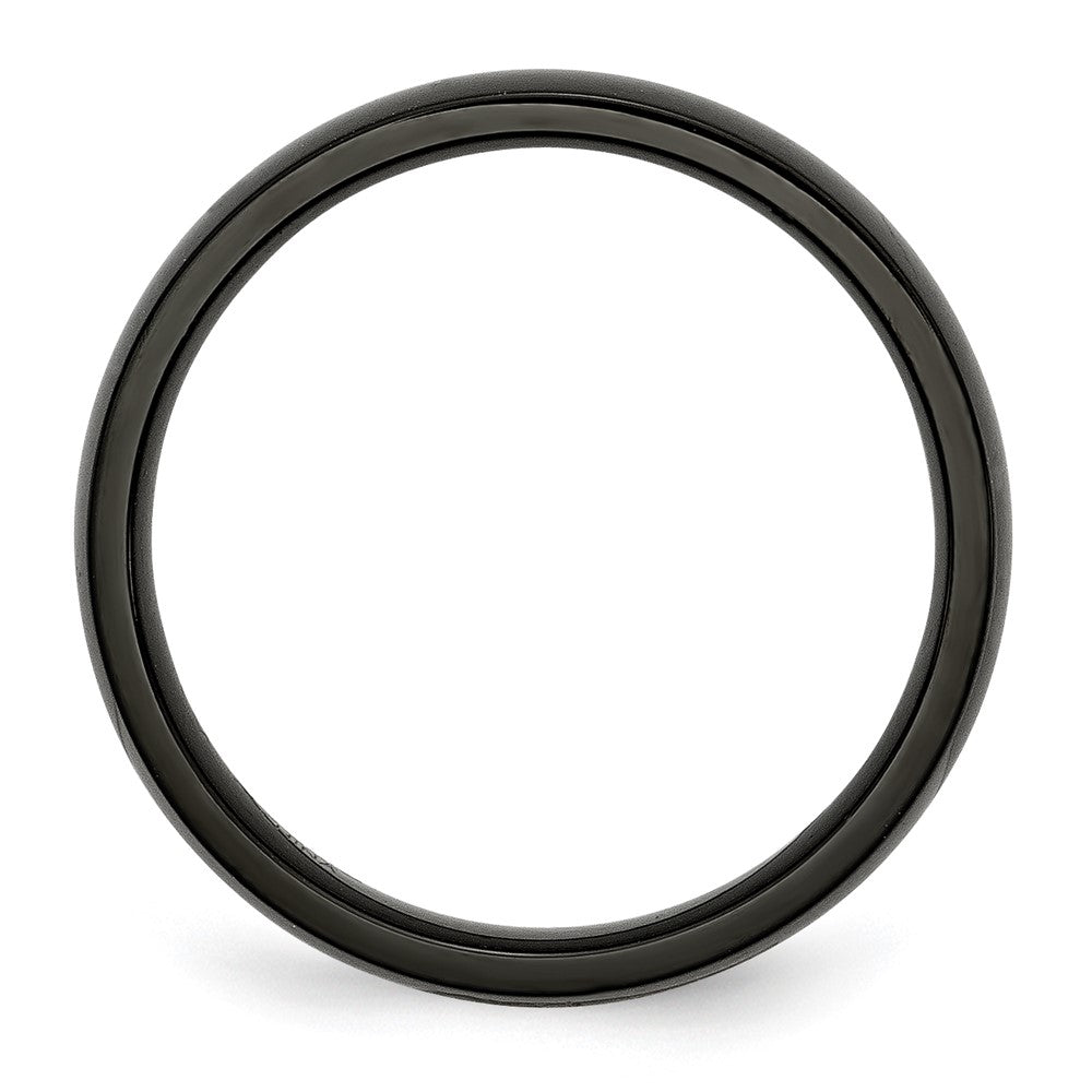 Stainless Steel 5mm Black IP-plated Polished Band