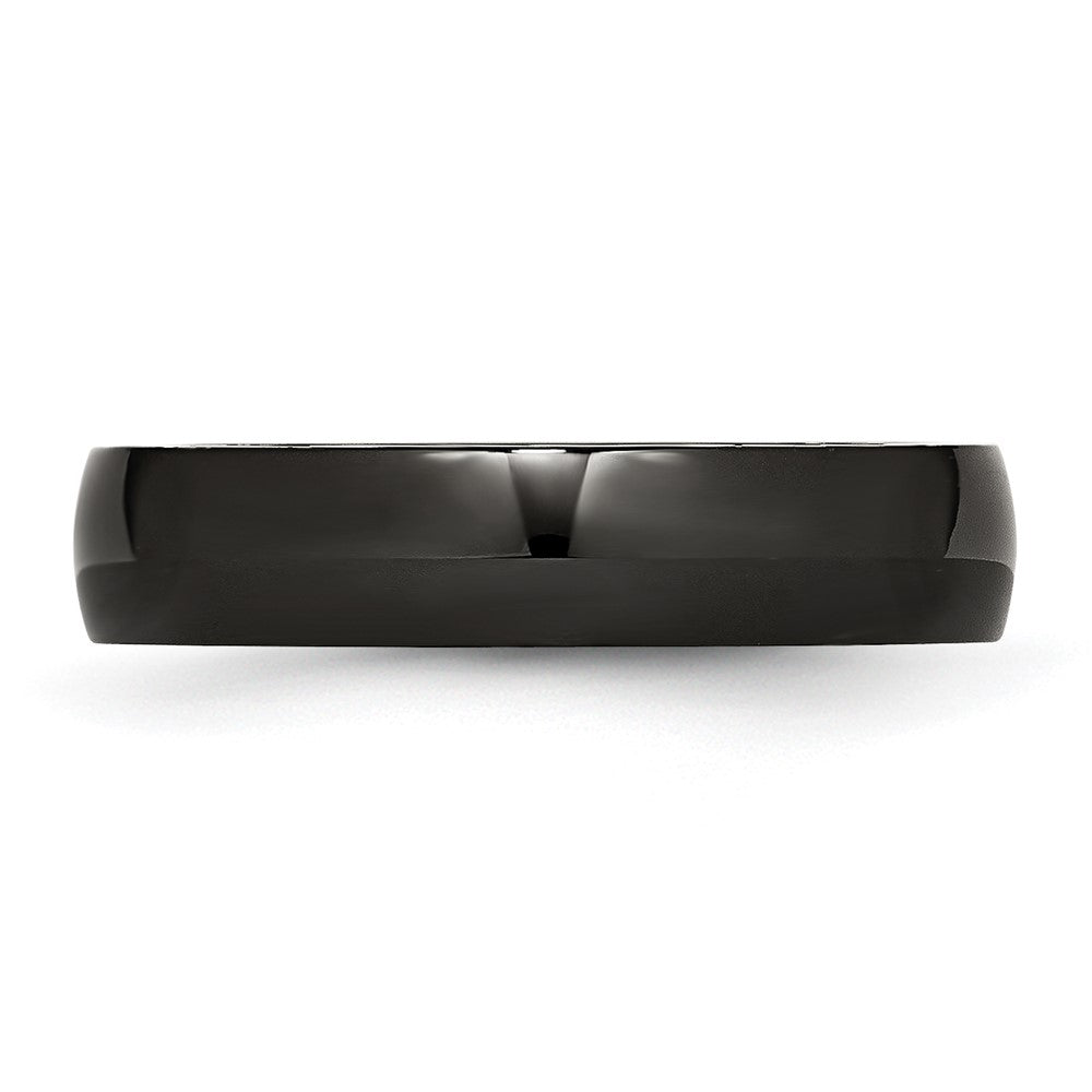 Stainless Steel 5mm Black IP-plated Polished Band