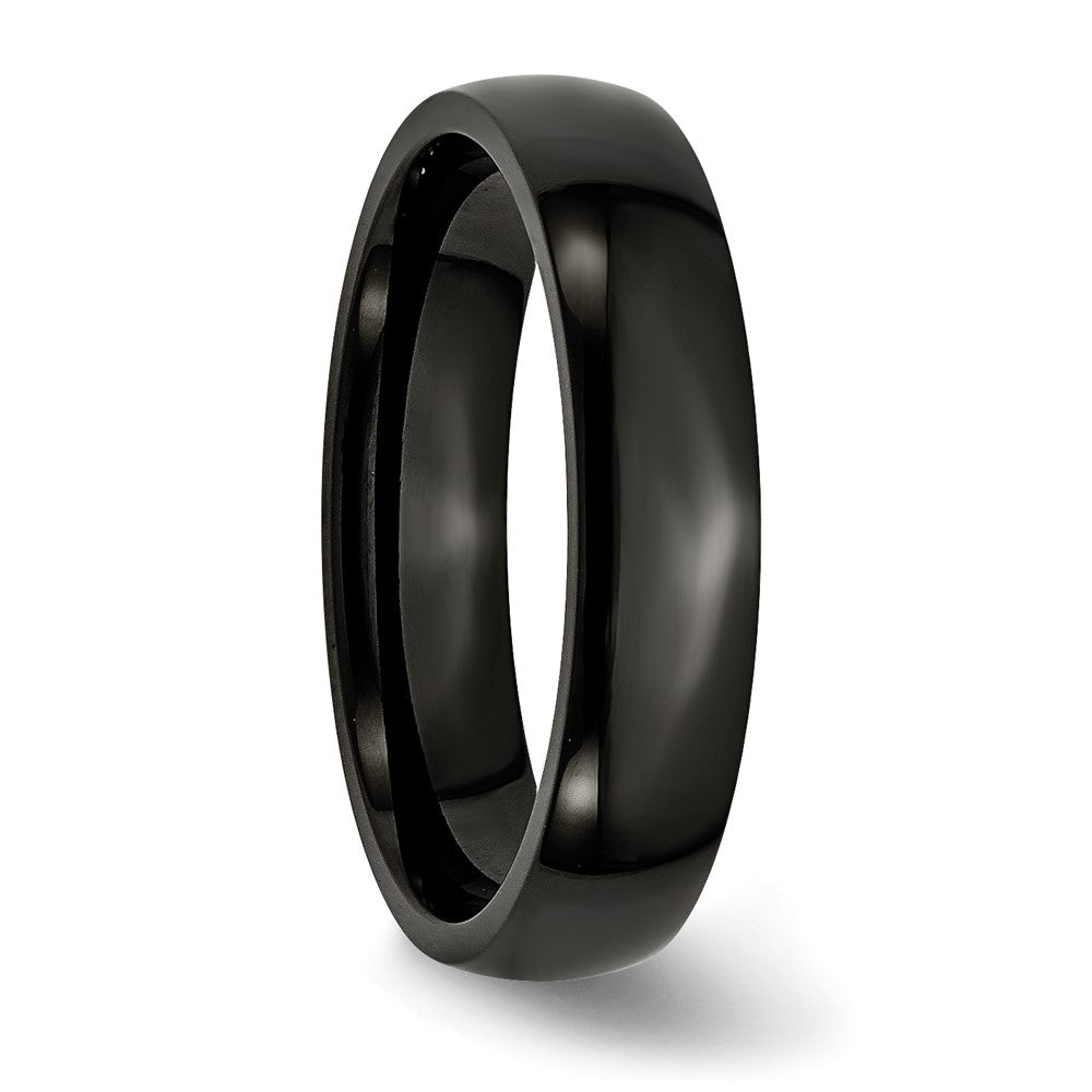 Stainless Steel 5mm Black IP-plated Polished Band