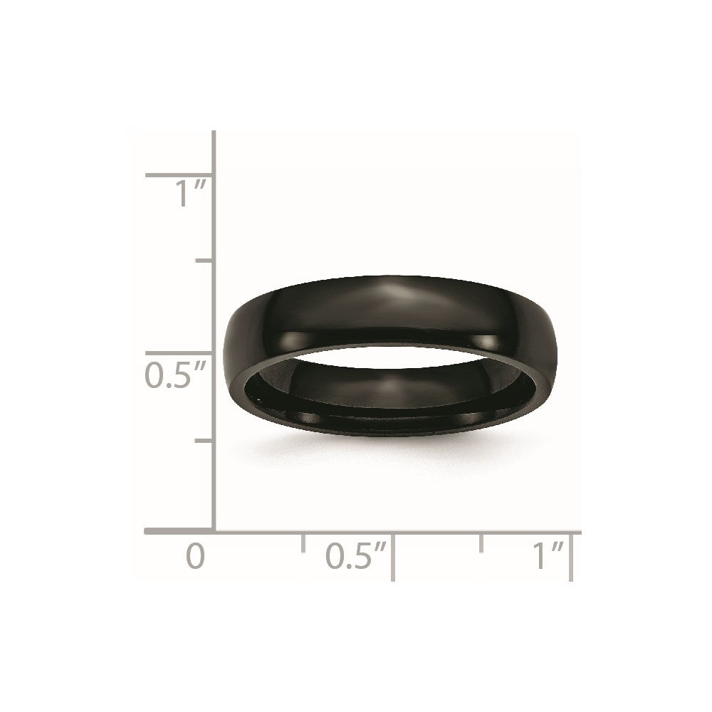 Stainless Steel 5mm Black IP-plated Polished Band