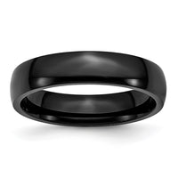 Stainless Steel 5mm Black IP-plated Polished Band