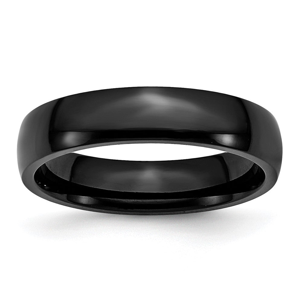 Stainless Steel 5mm Black IP-plated Polished Band