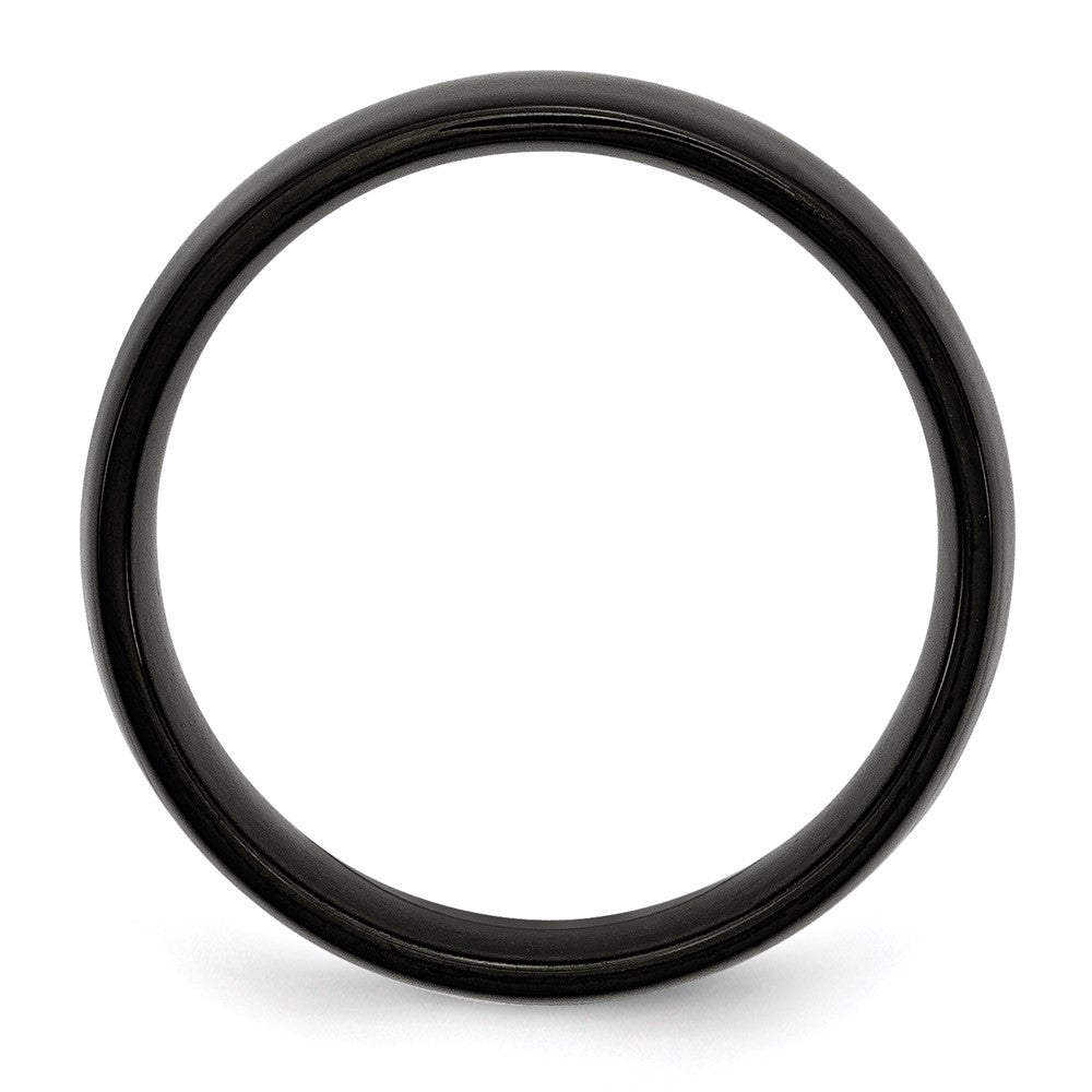 Stainless Steel 6mm Black IP-plated Polished Band