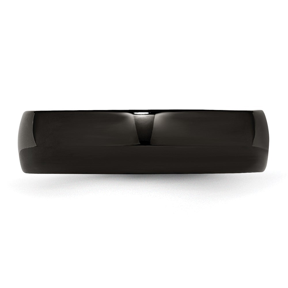 Stainless Steel 6mm Black IP-plated Polished Band