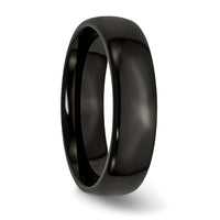 Stainless Steel 6mm Black IP-plated Polished Band