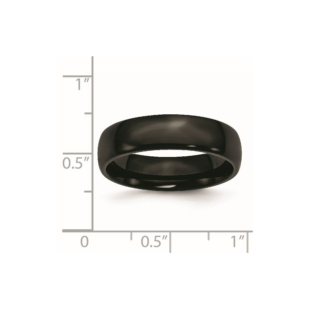 Stainless Steel 6mm Black IP-plated Polished Band