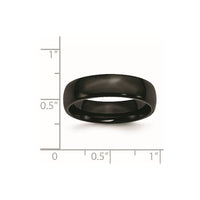 Stainless Steel 6mm Black IP-plated Polished Band