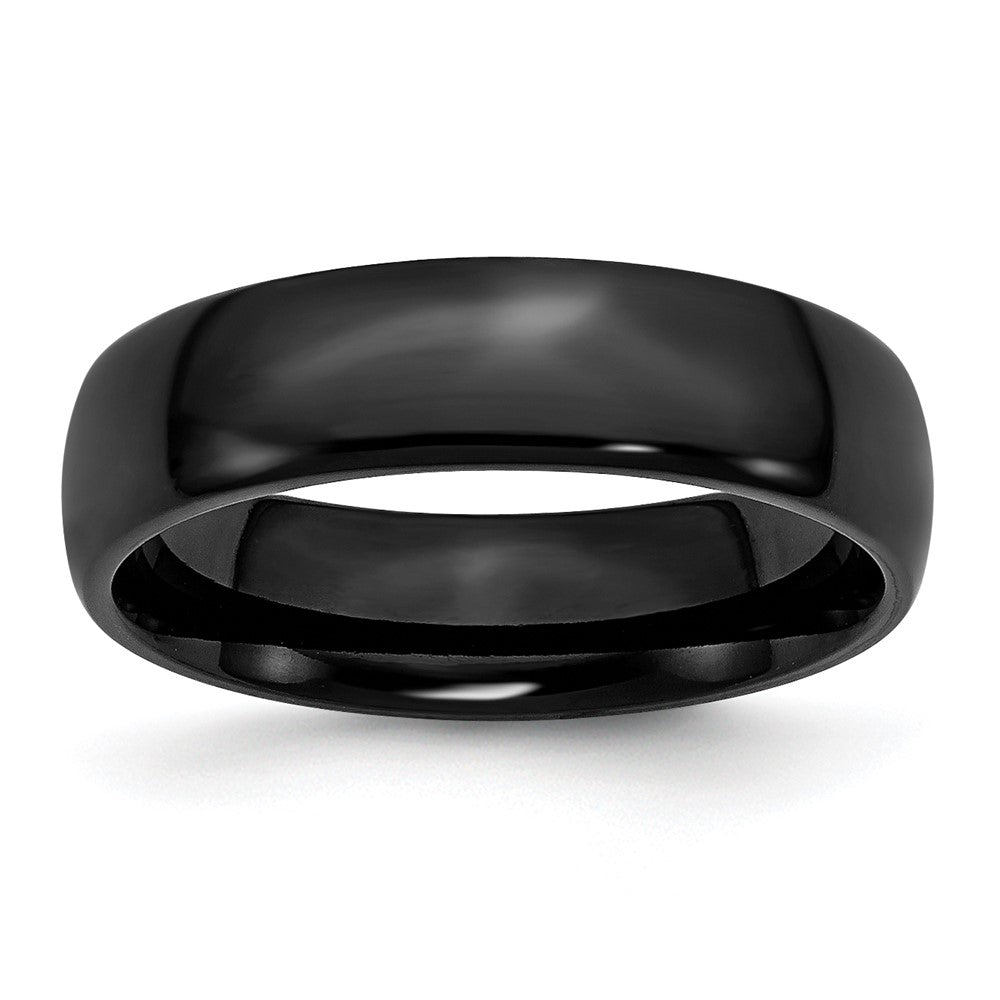Stainless Steel 6mm Black IP-plated Polished Band