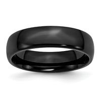 Stainless Steel 6mm Black IP-plated Polished Band
