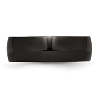 Stainless Steel 7mm Black IP-plated Polished Band