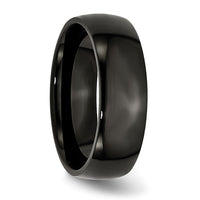Stainless Steel 7mm Black IP-plated Polished Band