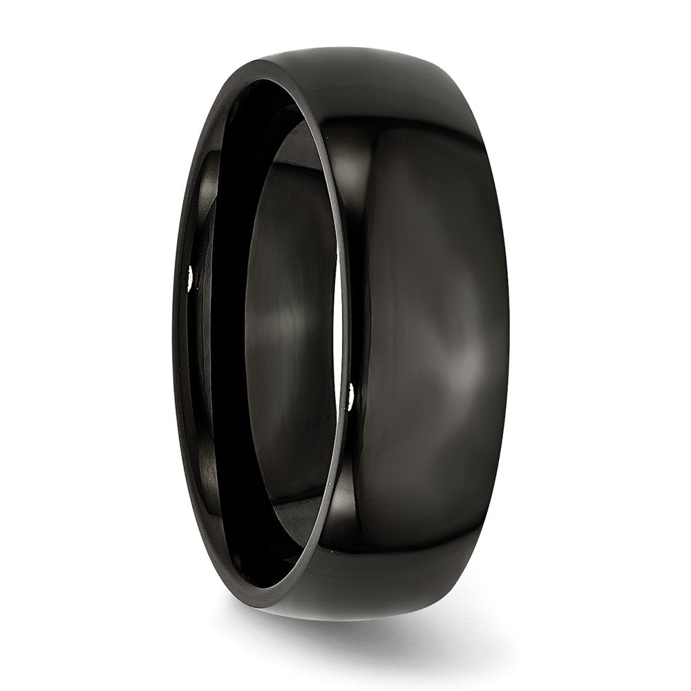 Stainless Steel 7mm Black IP-plated Polished Band