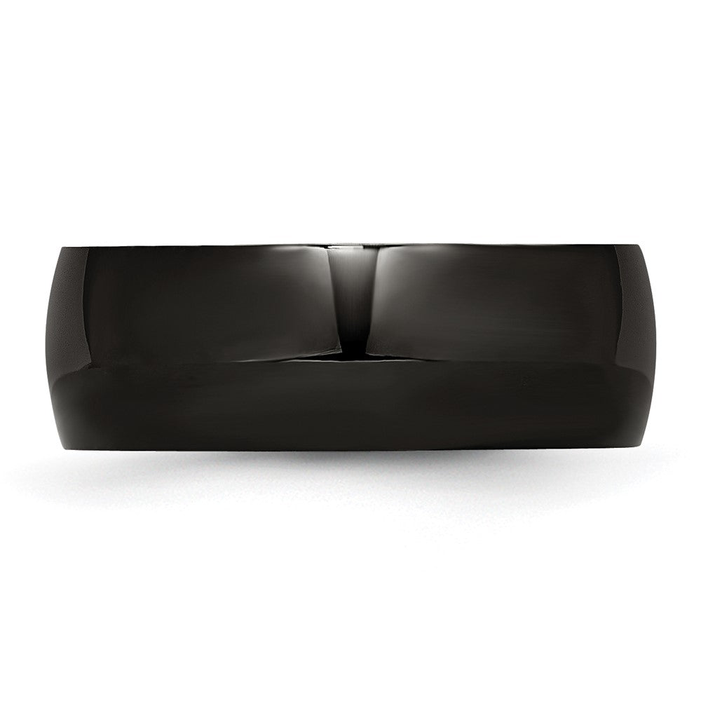 Stainless Steel 8mm Black IP-plated Polished Band