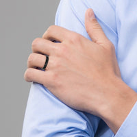 Stainless Steel 4mm Black IP-plated Brushed Band