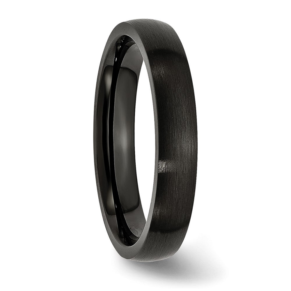 Stainless Steel 4mm Black IP-plated Brushed Band