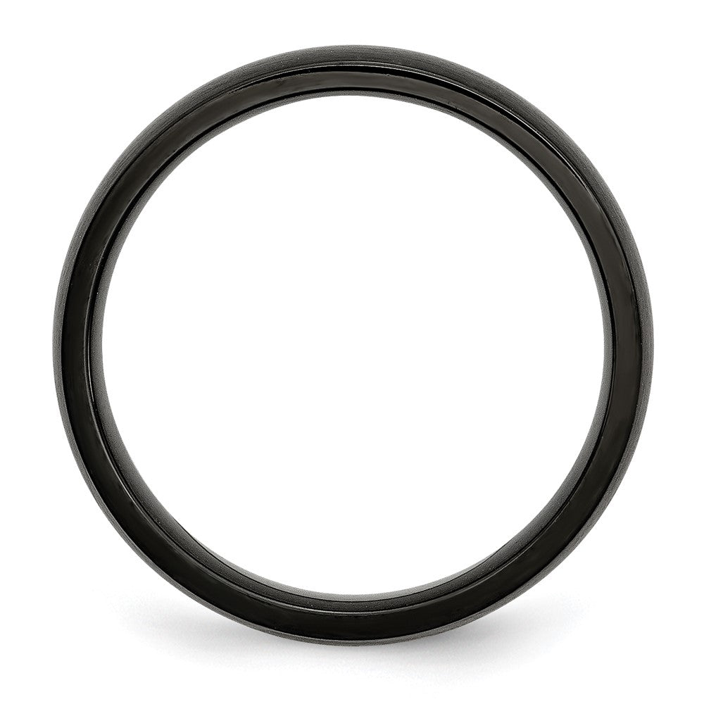 Stainless Steel 5mm Black IP-plated Brushed Band