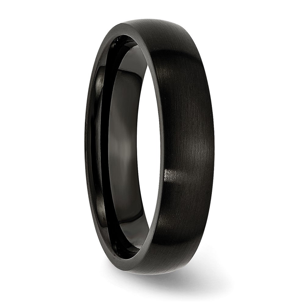 Stainless Steel 5mm Black IP-plated Brushed Band