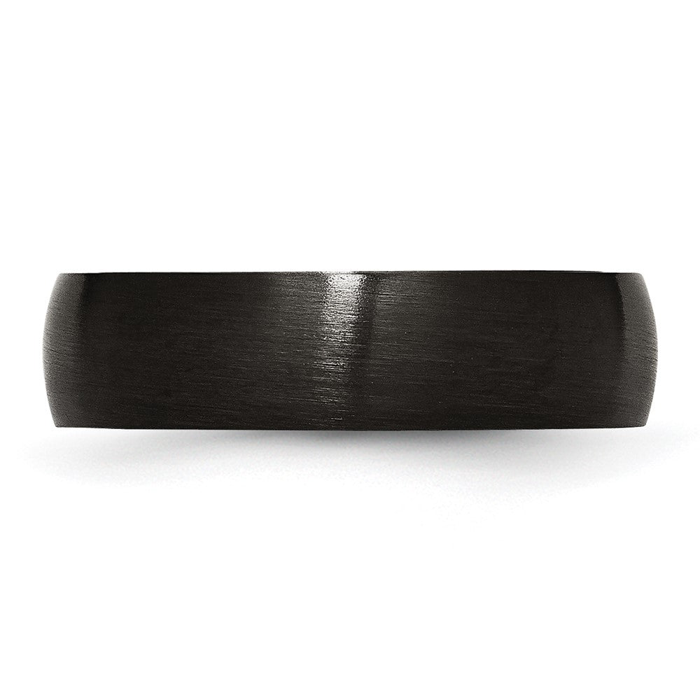 Stainless Steel 6mm Black IP-plated Brushed Band