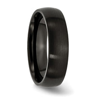 Stainless Steel 6mm Black IP-plated Brushed Band
