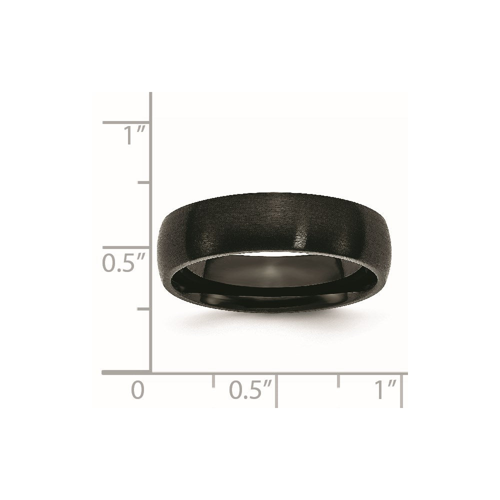 Stainless Steel 6mm Black IP-plated Brushed Band