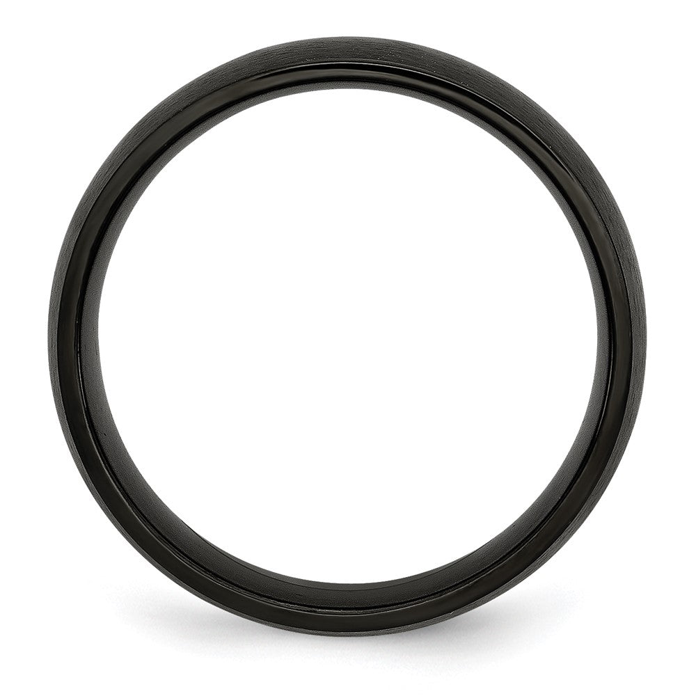 Stainless Steel 7mm Black IP-plated Brushed Band