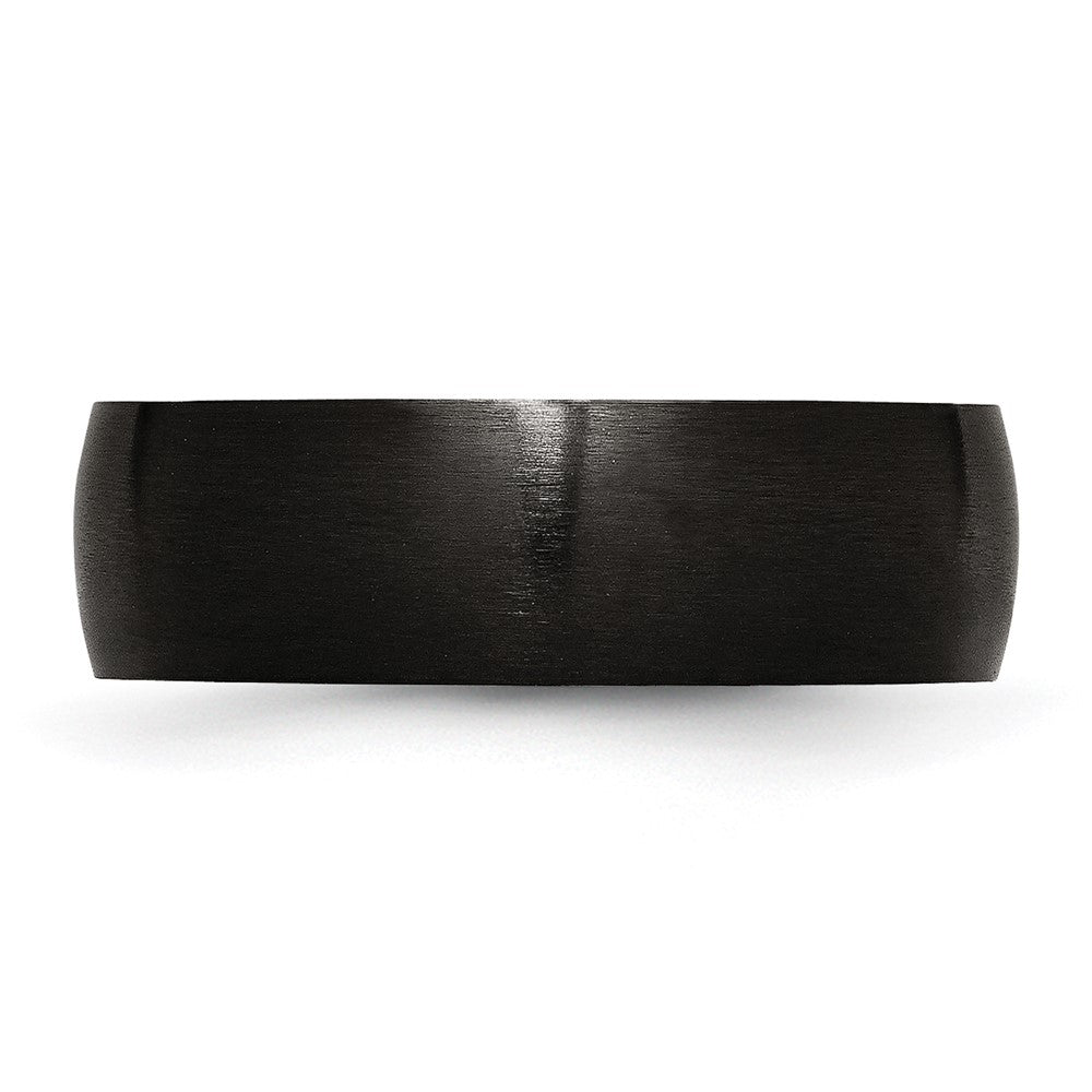 Stainless Steel 7mm Black IP-plated Brushed Band