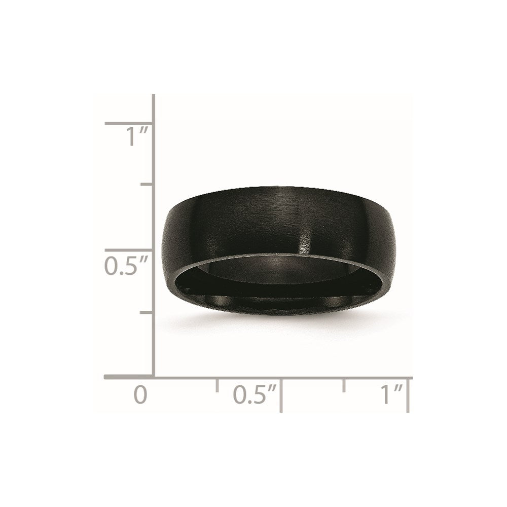 Stainless Steel 7mm Black IP-plated Brushed Band