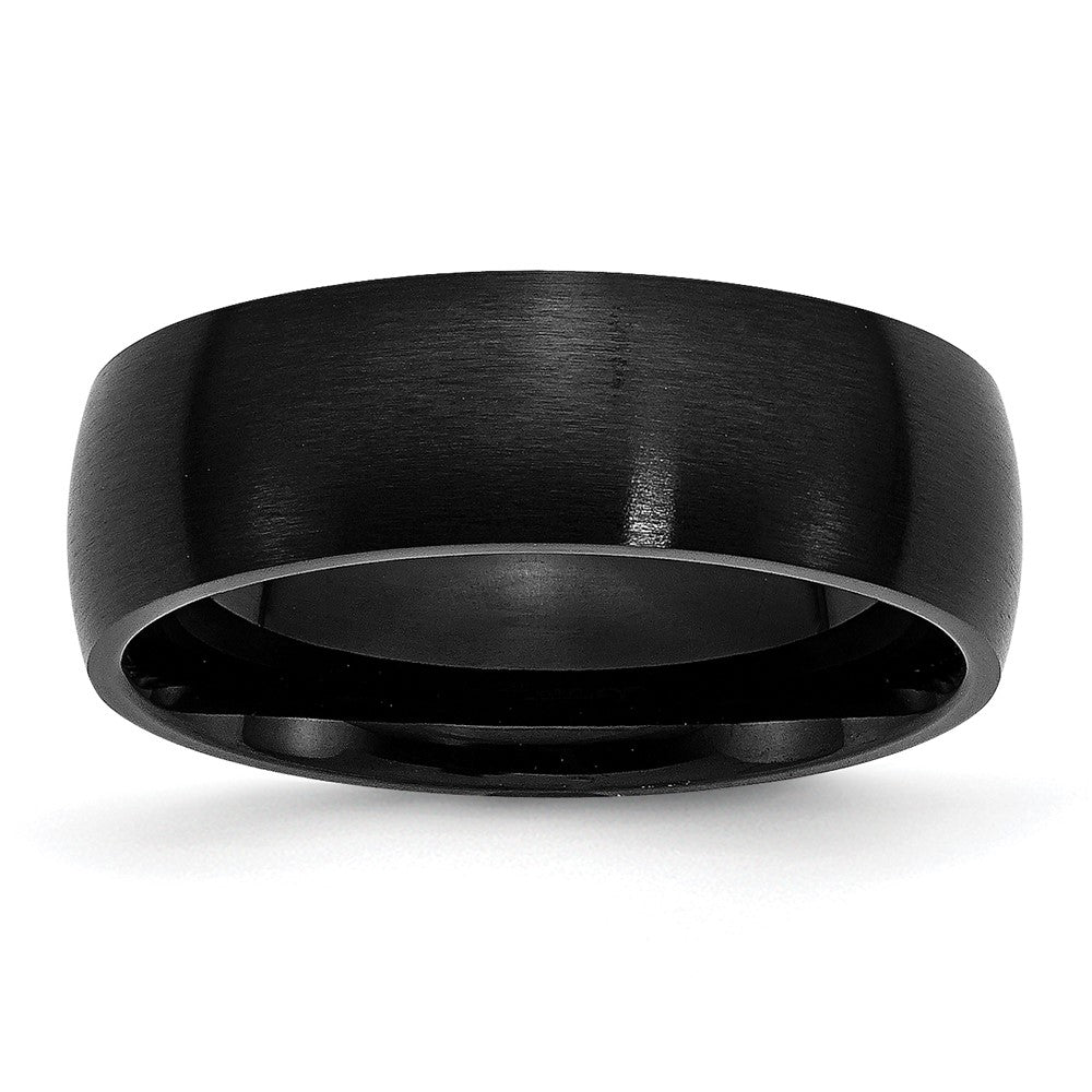 Stainless Steel 7mm Black IP-plated Brushed Band