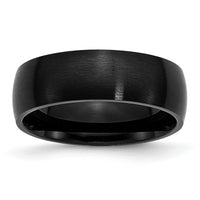 Stainless Steel 7mm Black IP-plated Brushed Band