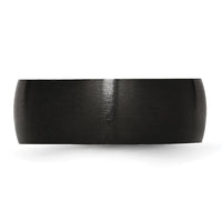 Stainless Steel 8mm Black IP-plated Brushed Band
