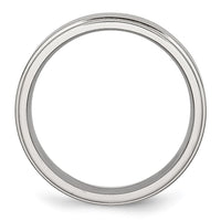 Stainless Steel Polished w/Brushed Center 6mm Ridged Edge Band