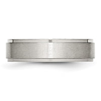 Stainless Steel Polished w/Brushed Center 6mm Ridged Edge Band