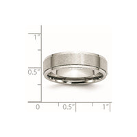 Stainless Steel Polished w/Brushed Center 6mm Ridged Edge Band