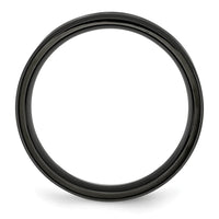 Stainless Steel Polished Brushed Center Black IP 6mm Beveled Edge Band