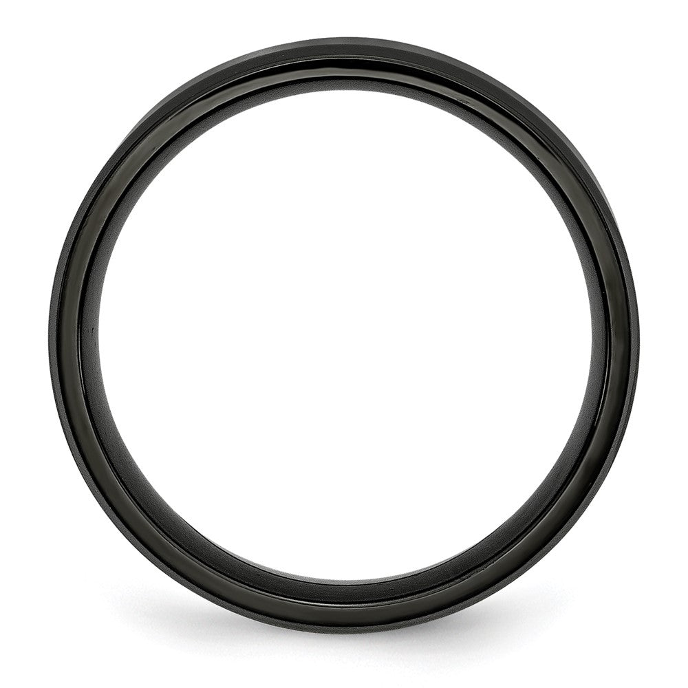 Stainless Steel Polished Brushed Center Black IP 6mm Beveled Edge Band