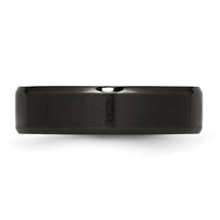 Stainless Steel Polished Brushed Center Black IP 6mm Beveled Edge Band