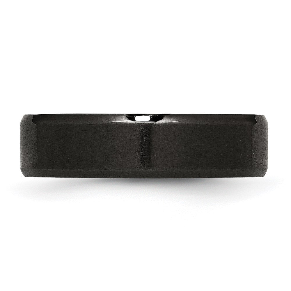Stainless Steel Polished Brushed Center Black IP 6mm Beveled Edge Band