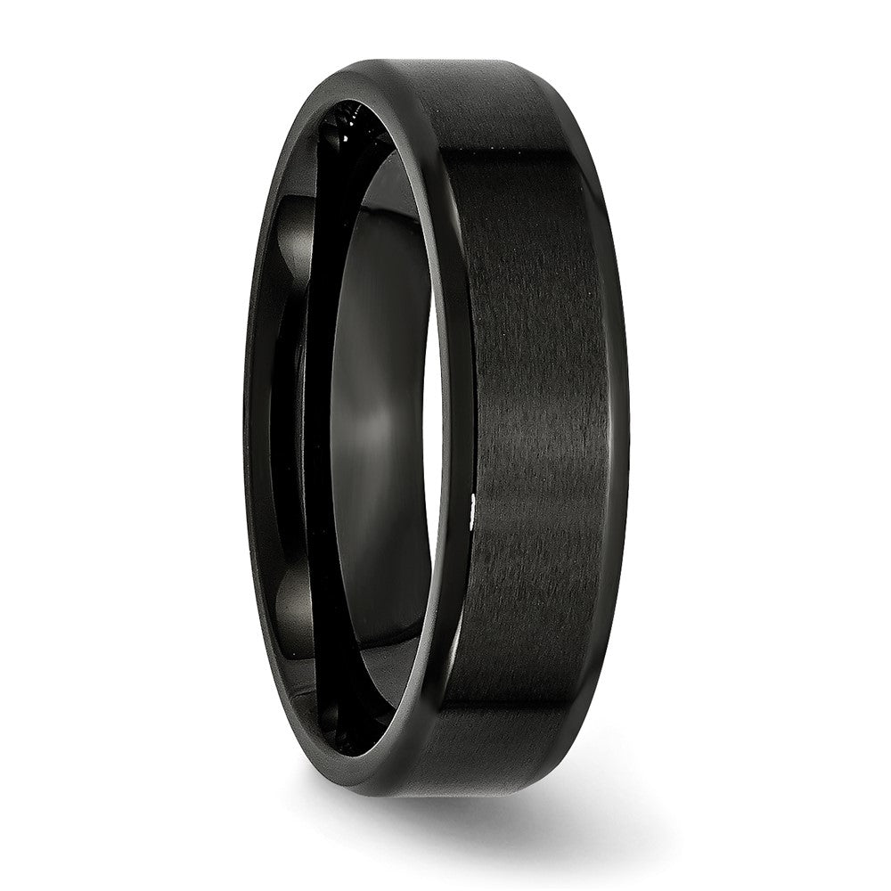 Stainless Steel Polished Brushed Center Black IP 6mm Beveled Edge Band