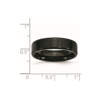 Stainless Steel Polished Brushed Center Black IP 6mm Beveled Edge Band