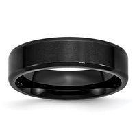 Stainless Steel Polished Brushed Center Black IP 6mm Beveled Edge Band