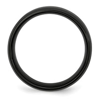 Stainless Steel Polished Brushed Center Black IP 8mm Beveled Edge Band