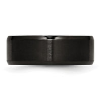 Stainless Steel Polished Brushed Center Black IP 8mm Beveled Edge Band