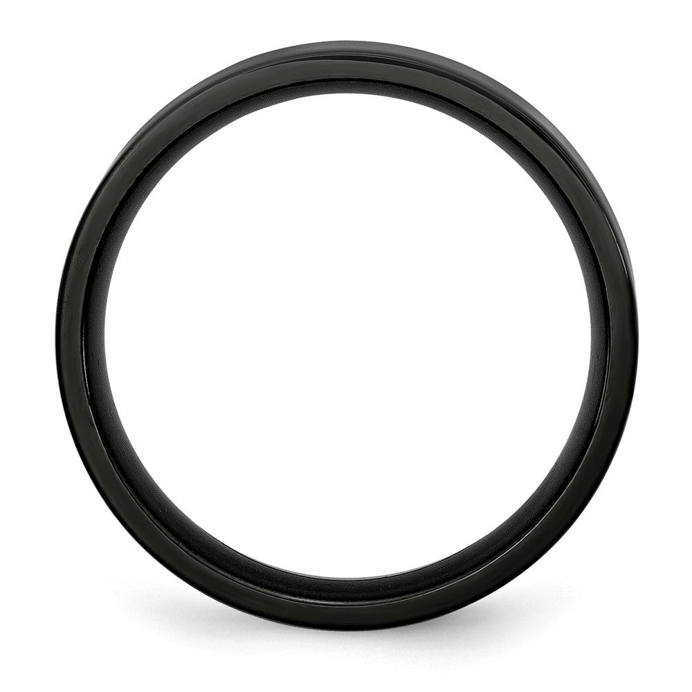 Stainless Steel 5mm Black IP-plated Polished Flat Band