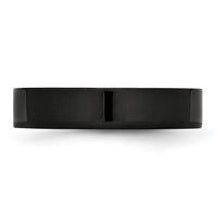 Stainless Steel 5mm Black IP-plated Polished Flat Band