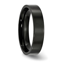 Stainless Steel 5mm Black IP-plated Polished Flat Band
