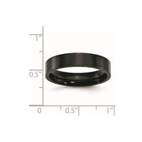 Stainless Steel 5mm Black IP-plated Polished Flat Band