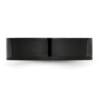 Stainless Steel 6mm Black IP-plated Polished Flat Band