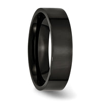 Stainless Steel 6mm Black IP-plated Polished Flat Band